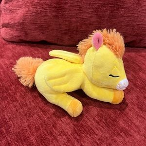 Disney Parks 100 Fantasia Yellow Sleeping Pegasus Small 6” Rare Toy Plush